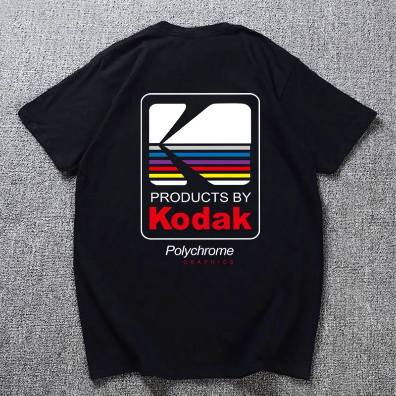 2019 летние мужские корейские Ретро свободные дикие Kodak письмо с коротким рукавом