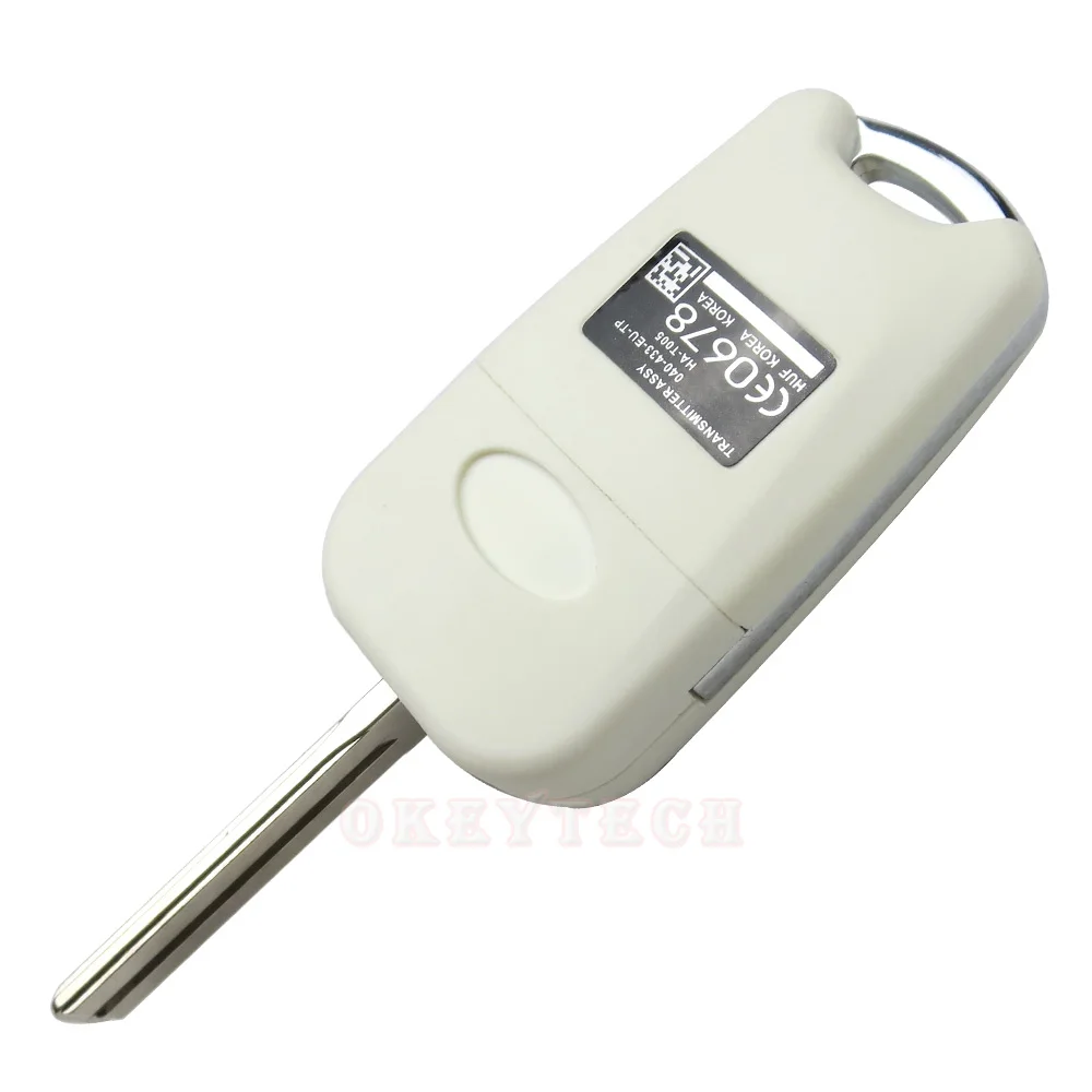 OkeyTech Белый флип чехол для KIA Sportage K2 K3 K5 Hyundai Blank Uncut Blade 3 кнопочный БЕСКЛЮЧЕВОЙ вход