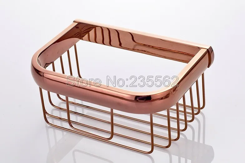 Однотонный латунный держатель для туалетной бумаги цвета розового золота в