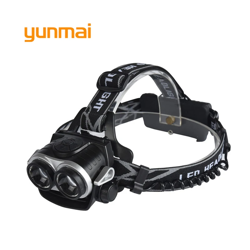 Yunmai USB Мощность светодиодный водостойкий налобный фонарь с зумом фары 5000 люмен 2 светодиода xml t6 Фонарь налобный фонарик Охота Рыбалка Свет