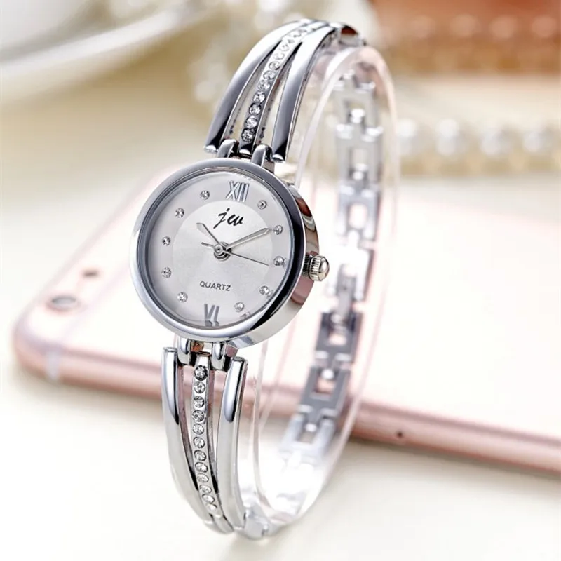 JW Strass Horloges Vrouwen Luxe Merk Rvs armand horloges Dames Quartz Jurk reloj mujer Rose gold | Наручные часы