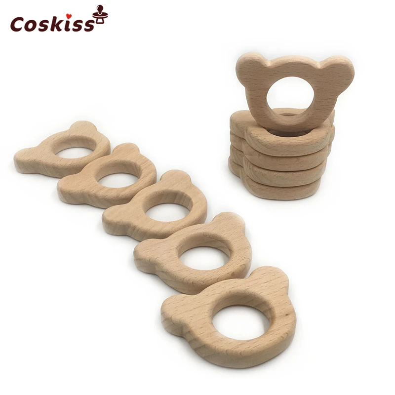 Деревянный медведь из бука натуральный ручной работы детский деревянный