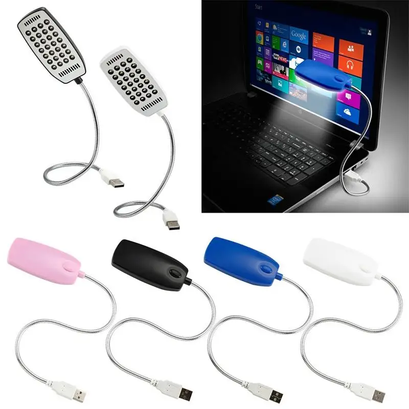 LumiParty USB Гибкая мини лампа Для Книг Регулируемая 28 Светодиодная настольная для