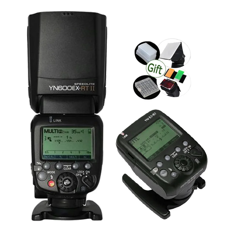 

YONGNUO Speedlite YN600EX-RT II + YN-E3-RT передатчик GN60 TTL 2,4G HSS 1/8000s вспышка для DSLR Canon 600EX-RT