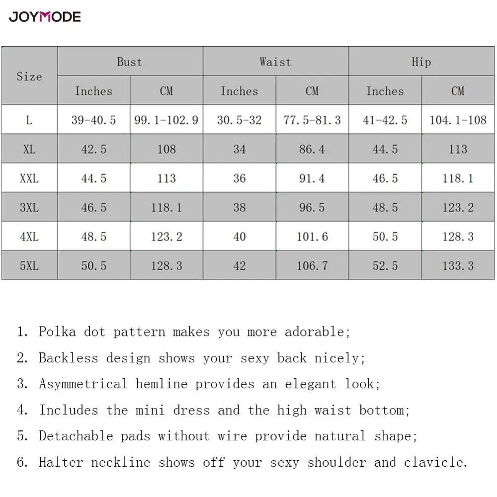 Пляжное платье в горошек JOYMODE комплект из двух предметов размера плюс с открытой
