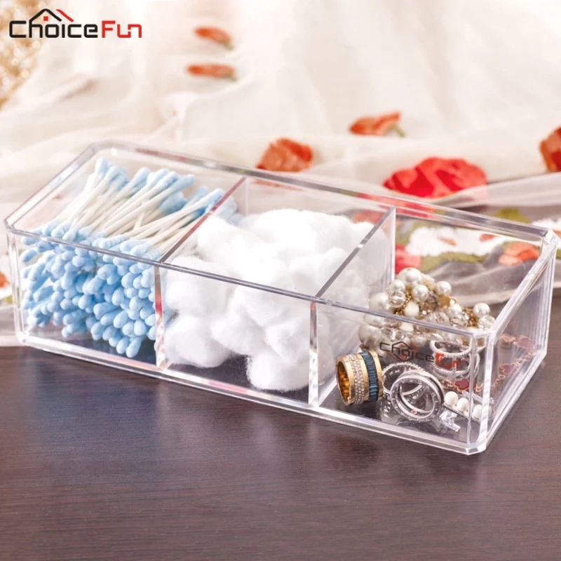 CHOICEFUN DIY прозрачный пластик стол ванная комната акрил ватные палочки Pad лаки для