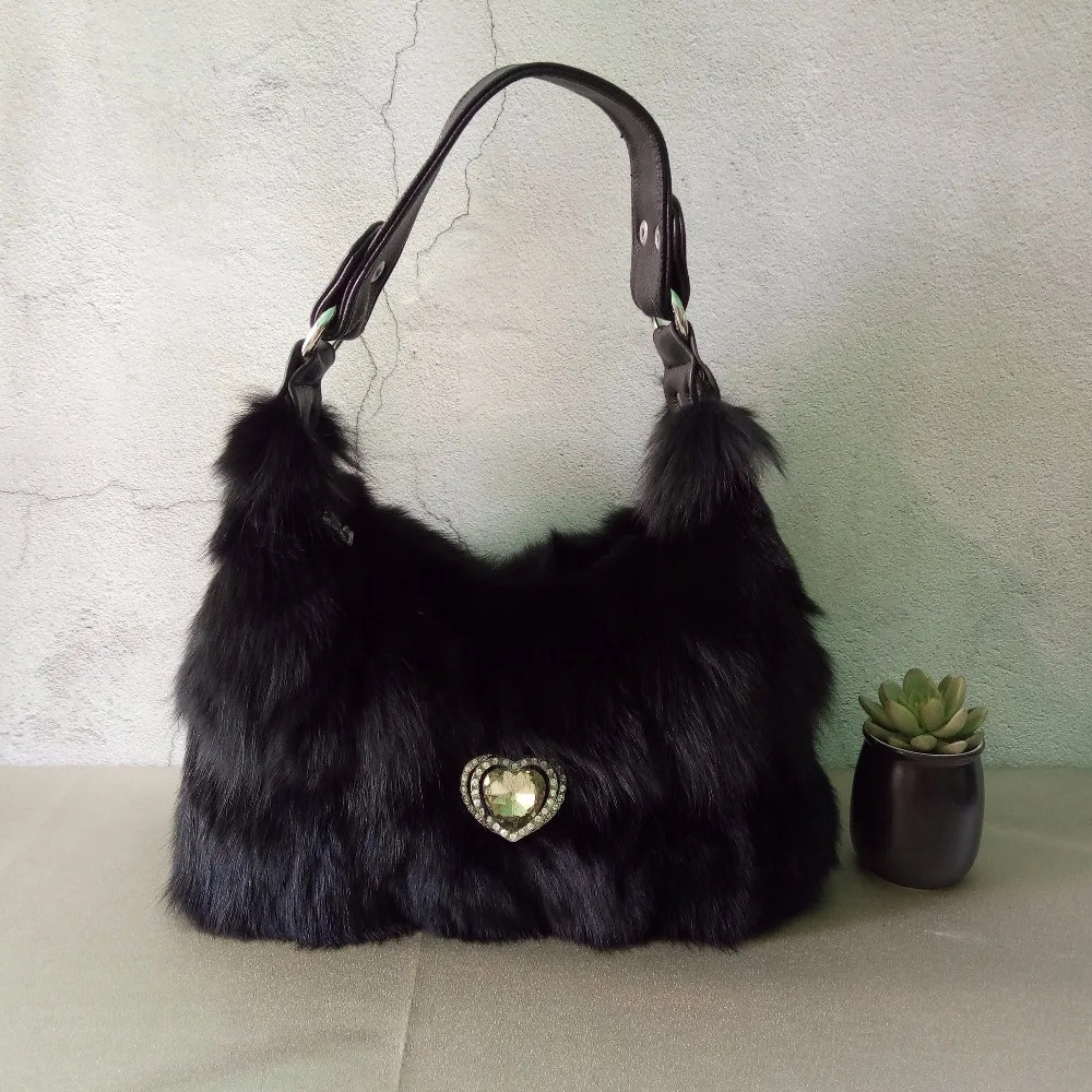 Распродажа новинка Женская Роскошная сумка из натурального Лисьего меха с