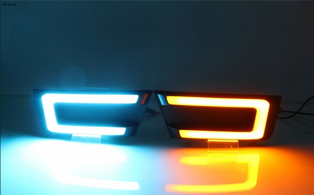 CSCSNL 1 комплект 12 В ABS светодиодный DRL дневные ходовые огни с поворотной желтой сигнальной лампой для Skoda Octavia RS A7