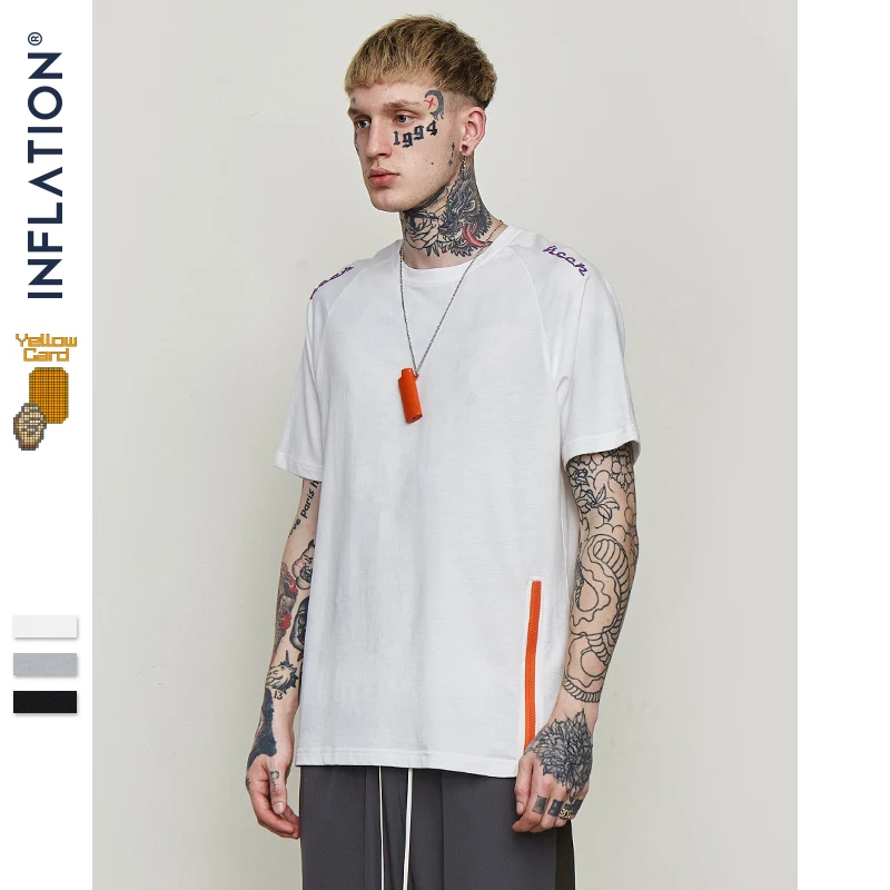 Хлопковая футболка с молнией на боку высокой посадкой в стиле хип хоп уличная