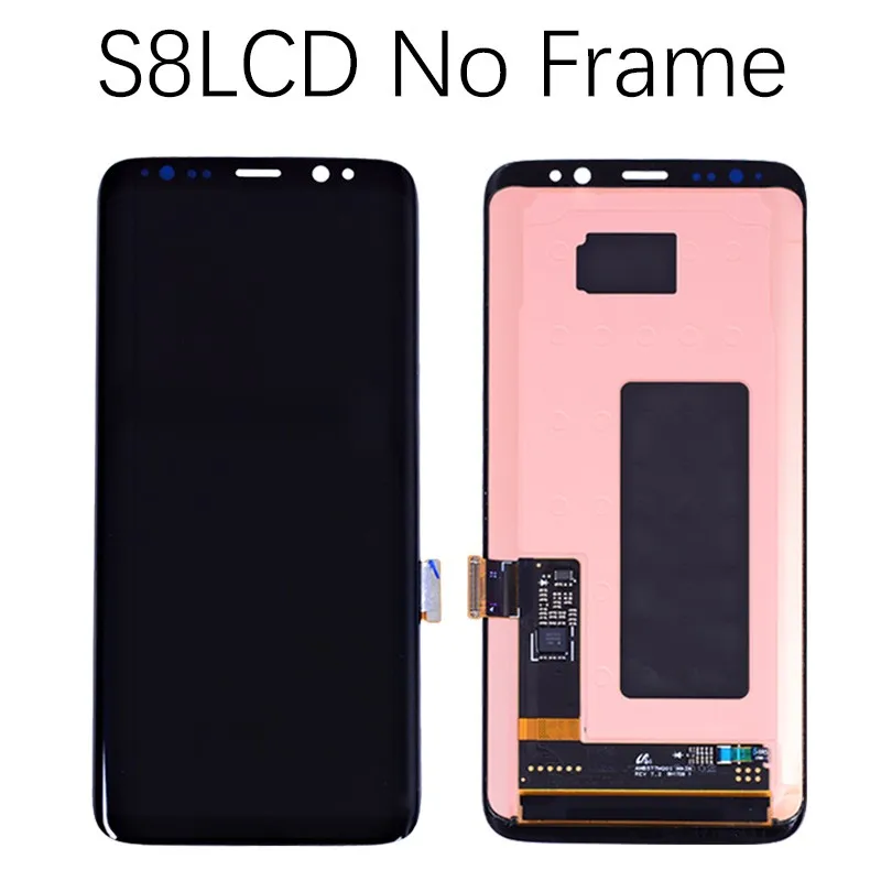 Black S8 AMOLED Дисплей для SAMSUNG S8 S8 Plus LCD в сборе с тачскрином на рамке черный синий Серый Серебряный золотой - Цвет: Black S8