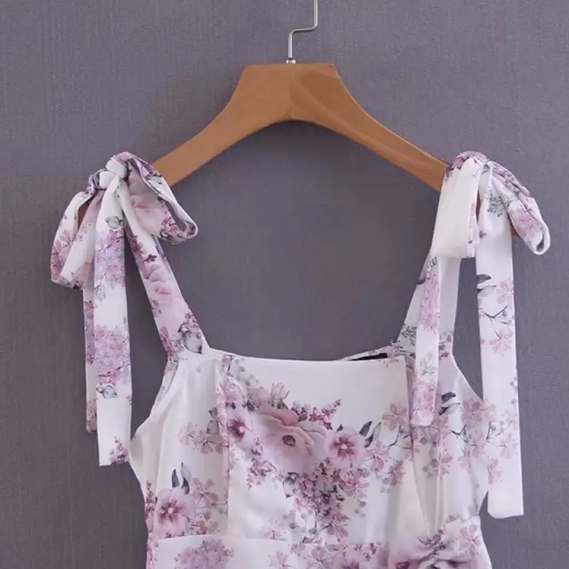 

High Quality Cotton Slim Slip Dress Irregular Floral Mini Dress Bohemian Casual Beach Sundress Women Girl Fantasy outwear