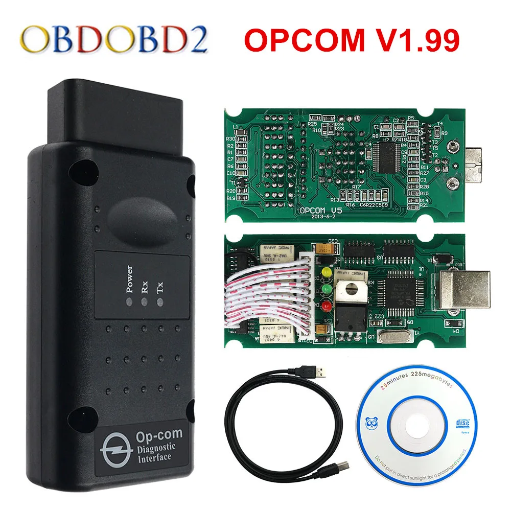 Новейшая модель Opcom V1.99 с PIC18F458 FTDI FT232RL чип OP COM OBD2 диагностический инструмент для