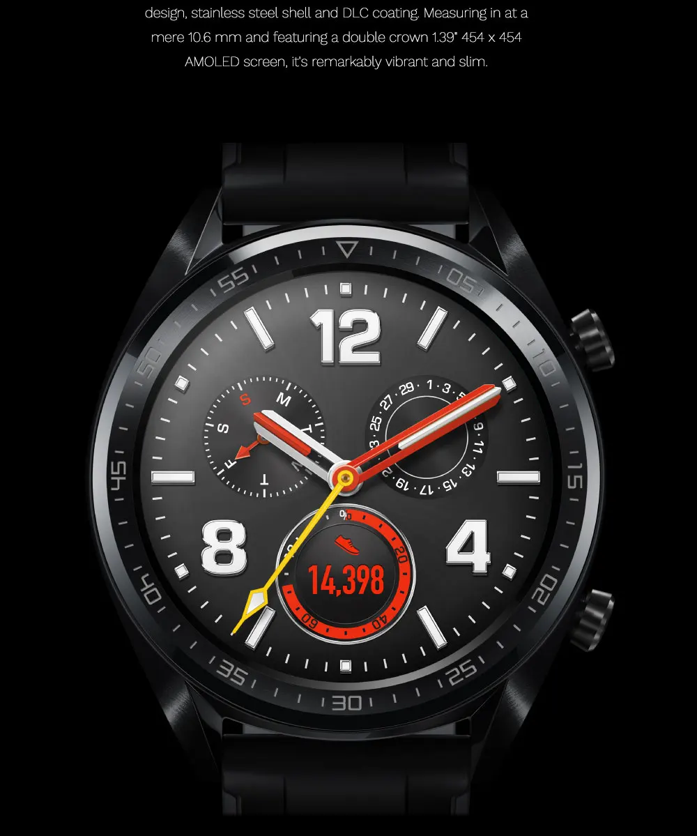 Huawei Watch GT уличные спортивные умные часы с поддержкой gps NFC цветной экран 5 атм водонепроницаемый напоминание о звонках для Android iOS