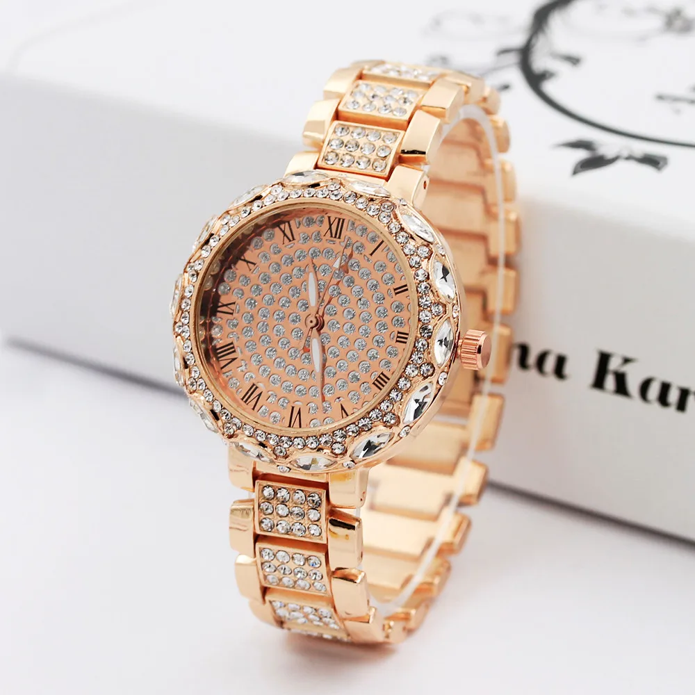 

Top Brand Luxury Diamonnd Watch Women Bracelet Stainless Steel Watches Fashion Casual Ladies Quartz Watch Gold Silver Clock #W