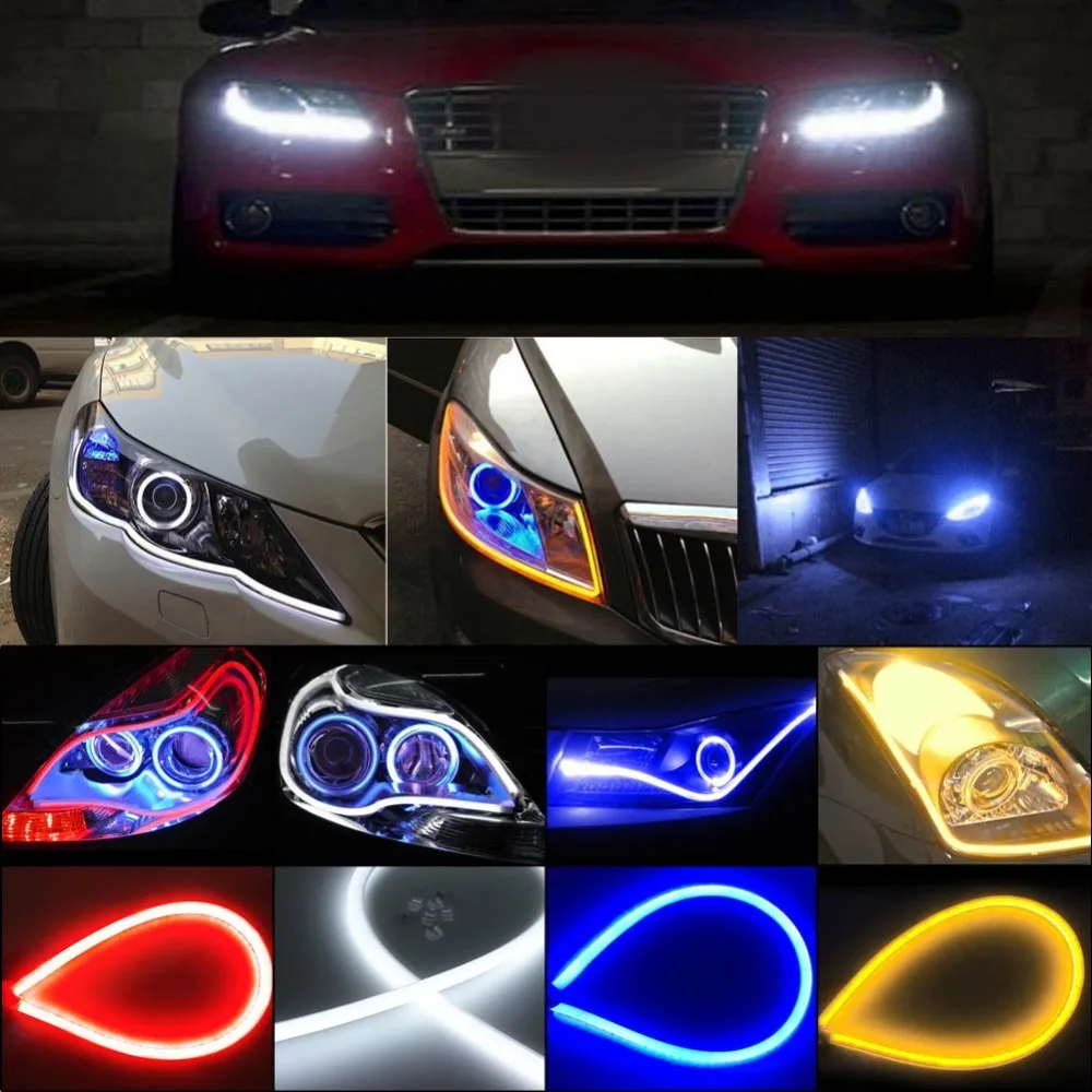 2 шт. гибкая светодиодная лента для дневных ходовых огней 45 см|led strip light|strip lightcar led