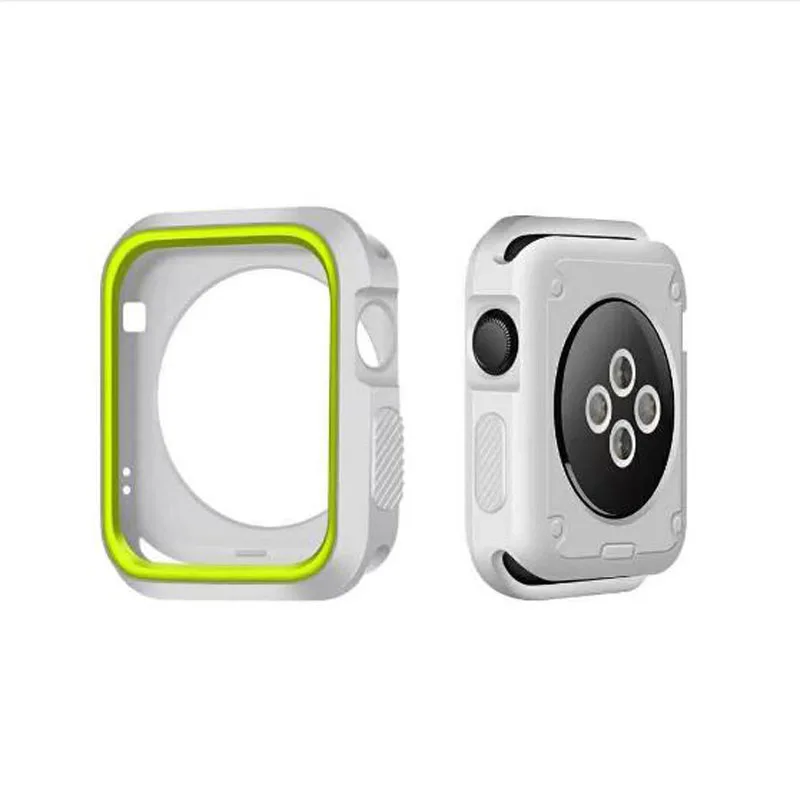 Мягкий силиконовый из ТПУ чехол Полный в виде ракушки рамки для iwatch Apple Watch серии 1