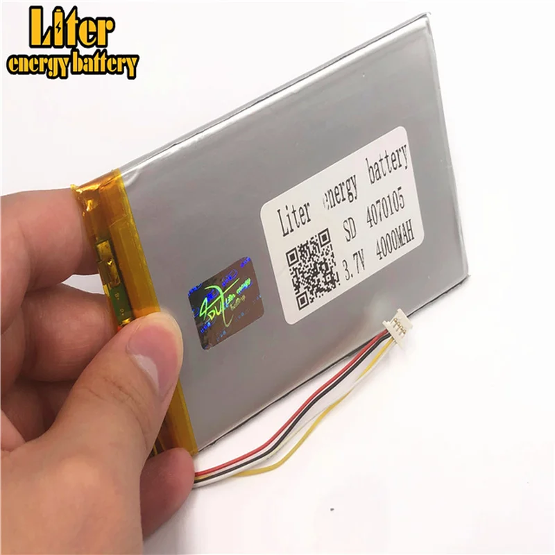 

plug 1.0-4P 4070105 Wholesale price 3.7v 4000mah lipo battery in rechargeable Batteries with full capacity