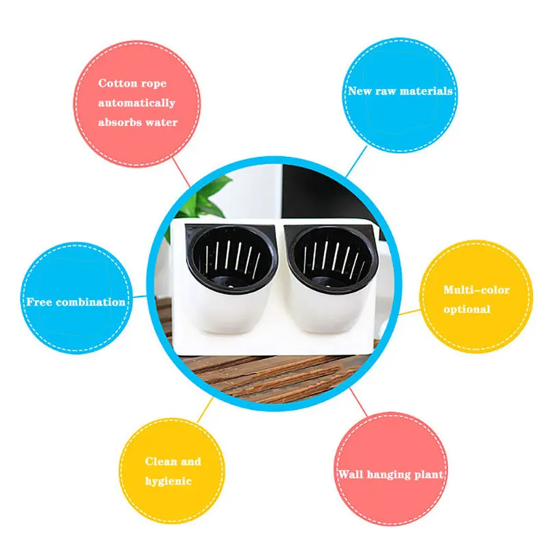 2 шт. само абсорбирующий ленивый цветочный горшок домашний настенный