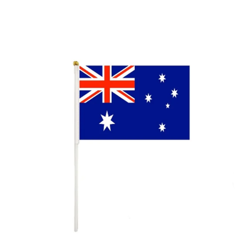 

MORNING custom flag Australia flag 10pcs hand waving flag 14x21cm hand flag with pole sports home decoration