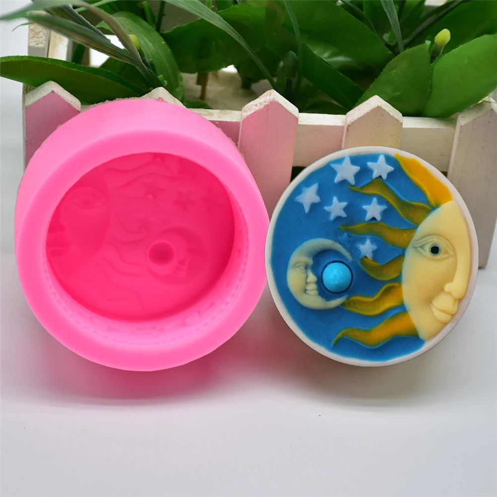 DIY силиконовой формы для выпечки Солнце Луна узор торт украшение ручной работы мыло плесень кухня гаджет# AW
