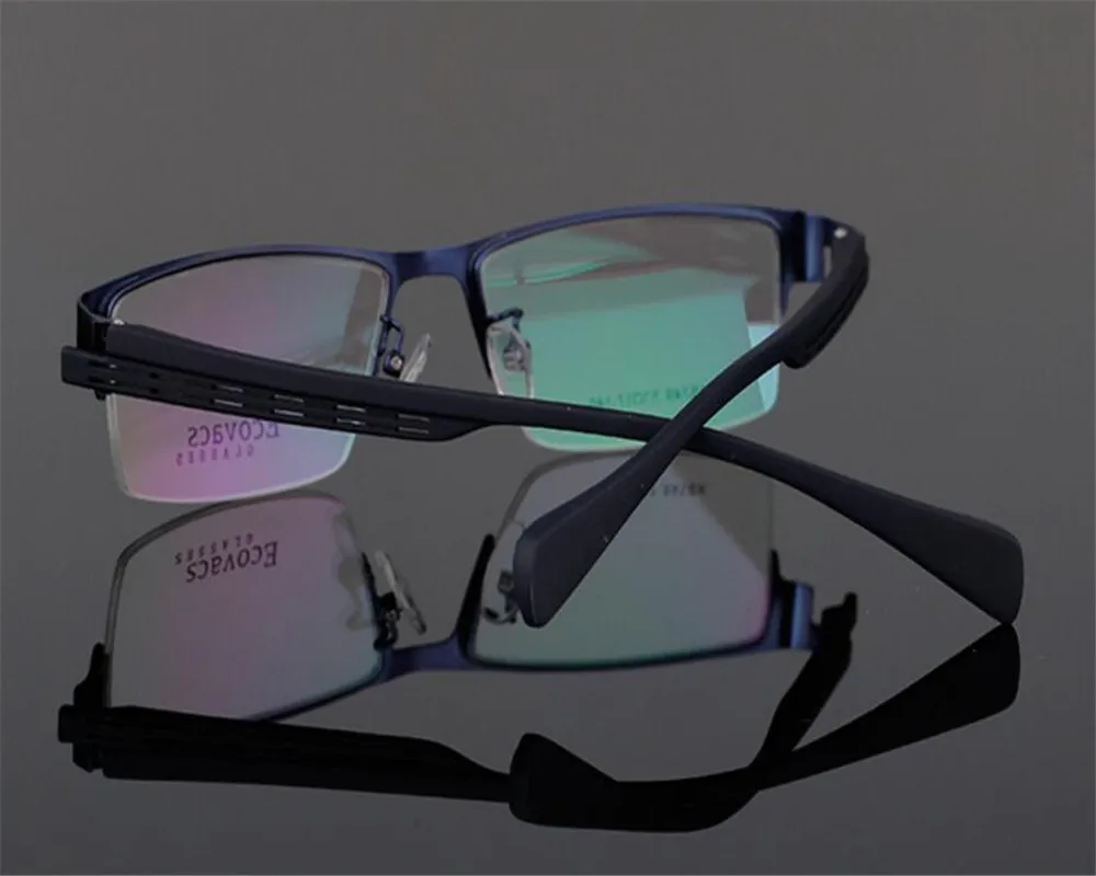 

EYELOOK Business Design Men Progressive Multi-focal Prescription Lens Half Rim Frame Blue Optical Reading Eyeglasses ZM749