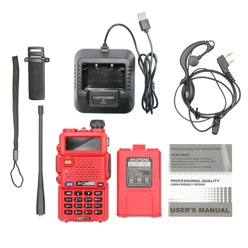 10 шт. Baofeng UV 5R красный радиолюбителей УФ Dual Band рация UV5R 128CH UHF/УКВ FM CB трансивер +