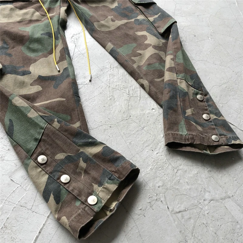 Винтажные камуфляжные хлопковые брюки-карго брюки-джоггеры длиной до щиколотки