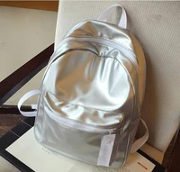 1 piece smooth solid color pu leather backpack for teenage girls female schoolbag shoulder bag bagpack mochila