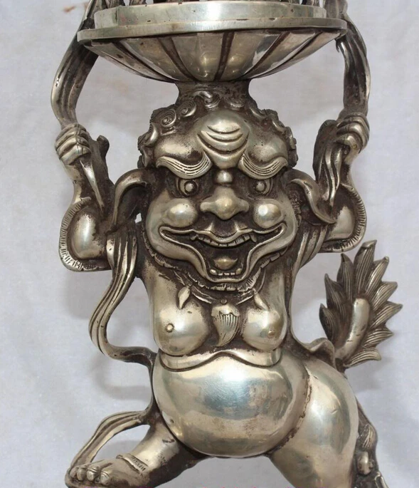 SCY 14 &quotКитайский серебряный Foo Собака Лев Слон овца Коза благовония горелка