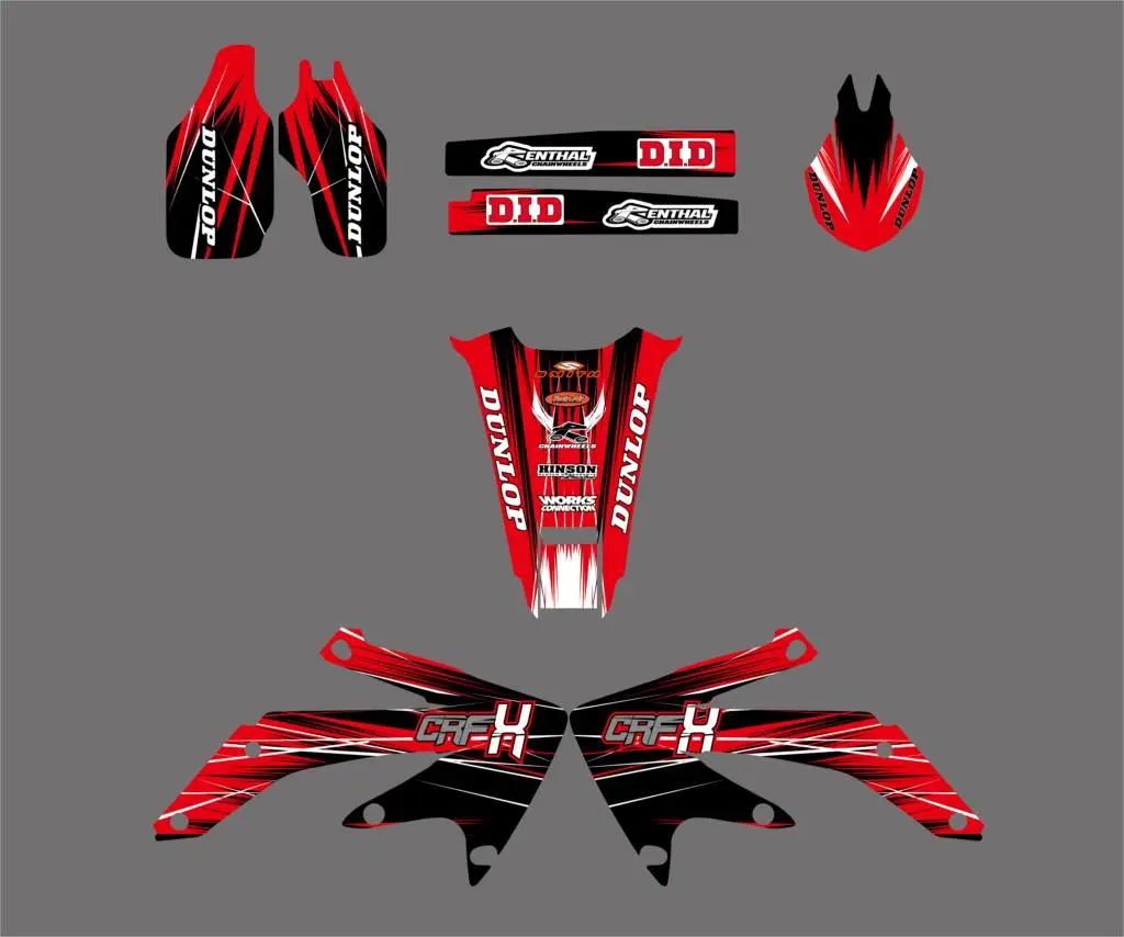 Новый стиль Красная команда графика и фоны Наклейка Набор для Honda CRF450X 4 штрихов 2005