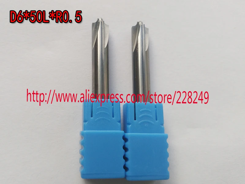 1 шт. D6 * 50L R0.5 HRC50 твердосплавный фреза фаски Фрезы для алюминиевых ножей |