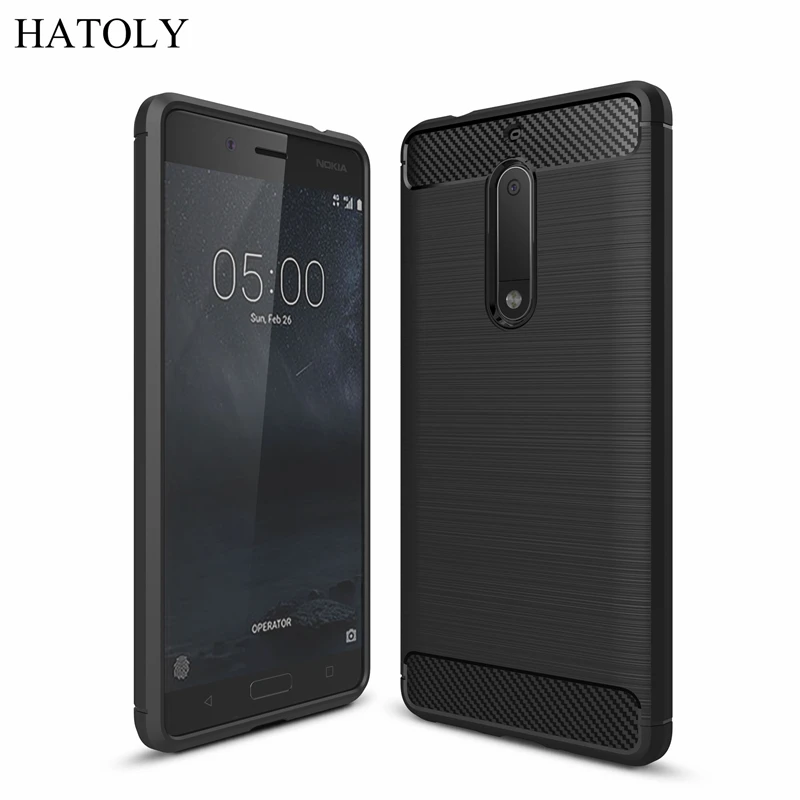 Чехол HATOLY для Nokia 5 противоударный мягкий силиконовый гибридный чехол с ворсом из