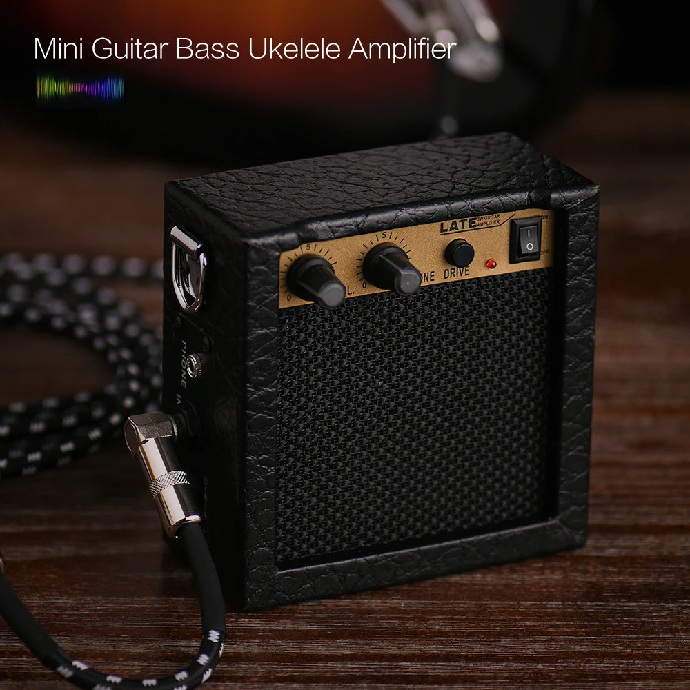 Батарея Powered мини гитара Ukelele усилитель Динамик высокой чувствительности 3 Вт 9 вольт с регулятор звука тона Overdrive Функция