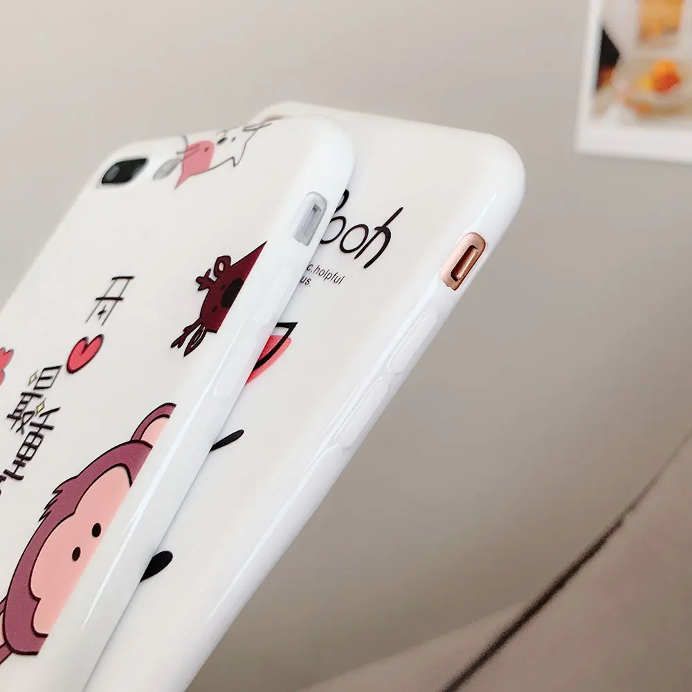 Силиконовый чехол TPU мягкий для iPhone X XR XS Xs Max 7 Plus 8 Чехлы 6S 6 милые аксессуары