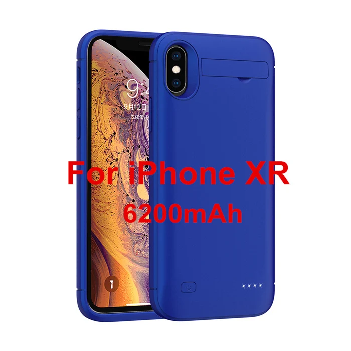 Чехол NTSPACE Ultra Slim power Bank для iPhone XS MAX XR, чехол для аккумулятора, чехол для резервного питания, чехлы для зарядки, внешний контейнер для аккумуляторных батарей - Цвет: Blue for XR