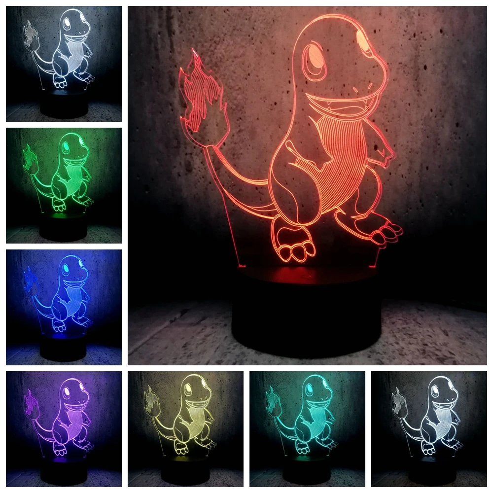 Светодиодная лампа IvysaurCharmander Espeon Sylveon Bulbasau3D с изображением милых парней подарки
