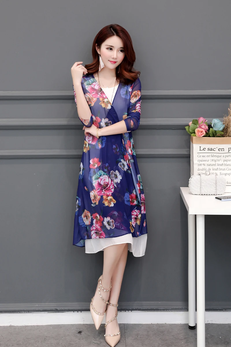 Лето плюс Размеры XL-5XL леди Monther Floral Mesh кимоно для женщин; Большие размеры Для женщин пляжные кимоно Для женщин длинные Floral Mesh Top