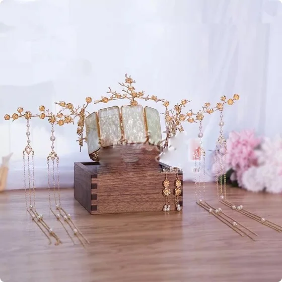 3 вида конструкций YangMi Prince Princess мужской женский костюм Hanfu новейшая телевизионная игра императрица фу Яо Театральный Костюм ZhangSun Wuji - Цвет: fuyao tiara A