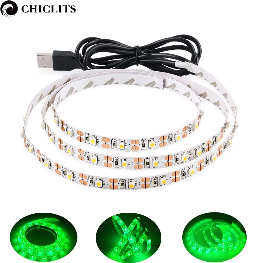 DC5V USB Светодиодная лента 3528 гибкий светильник 1 м 2 3 4 5 светодиодный для ТВ с