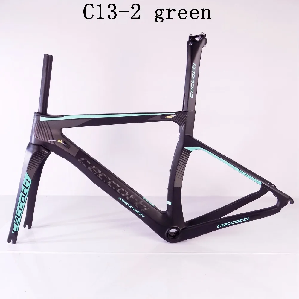 

Ceccttio brand C13-2 green carbon bike T1100 hot selling China bike frame high quality BSA /PF30