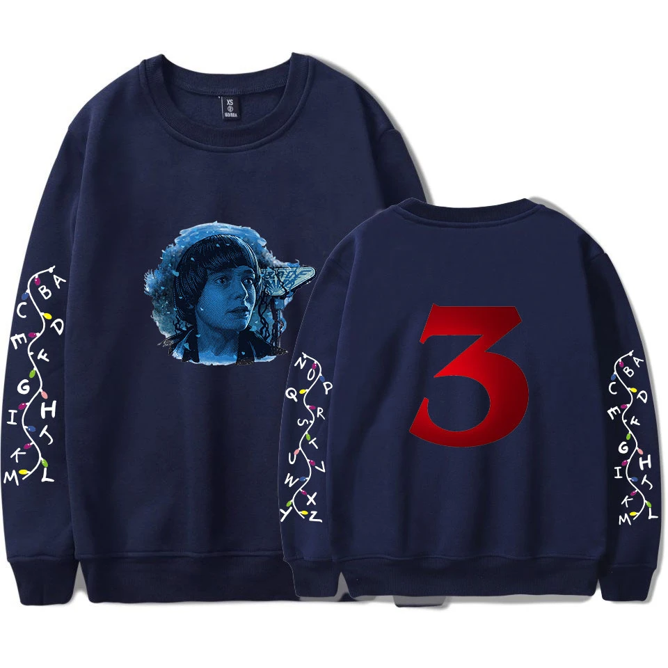 QZHIHE Hoodie Pullovers Print Stranger Things Season 3 Sweatshirts Men/Women Long Sleeve Round Neck Clothing|Мужские толстовки и