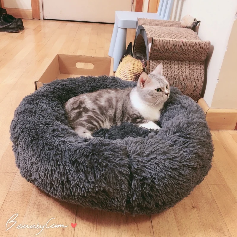 Кошачий наполнитель для глубокого сна плюшевая теплая кошачья кровать дом кошек