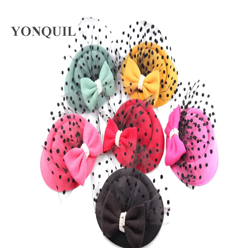 

Hot Lady Girl Lovely Hair Clip Bowknot Beret Hat Fascinator Hair Clip Net Pillbox Hat Fascinator Hair Clip Accessory Flower Cap