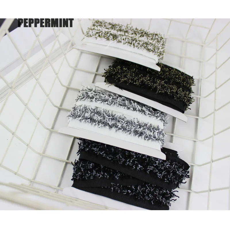 Твидовая тесьма золотистая серебристая черная белая аксессуары для шитья