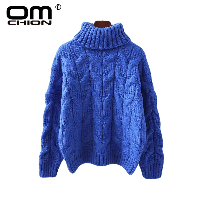 OMCHION Pull Femme 2018 зимний свитер с высоким воротником Женский Повседневный свободный