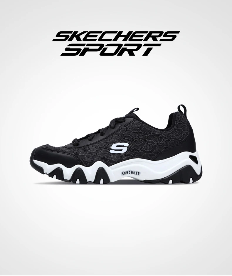 Skechers/ г. Летняя обувь женская повседневная обувь D'lites с кружевом Женская дышащая обувь на платформе бренд 66666111-BLK