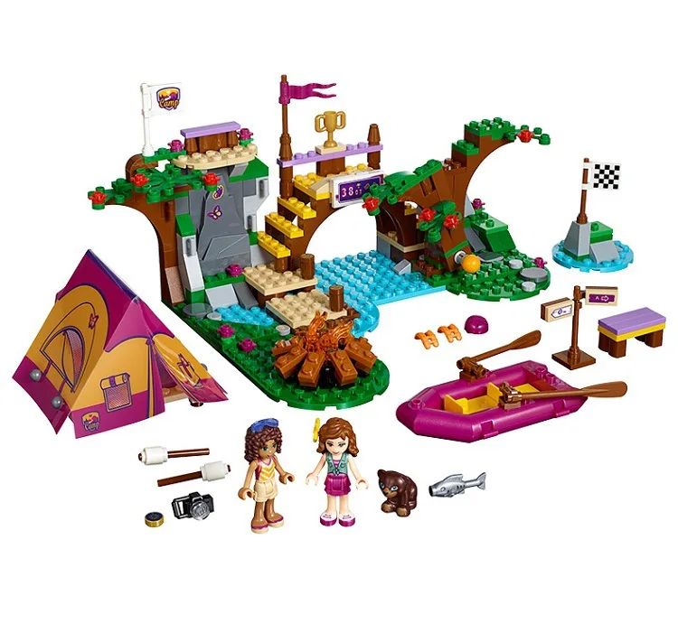 Бесплатная доставка BELA 10493 Chicas Amigos рафтинг Aventura Campamento Bloques Huecos de Ladrillos Juguetes|ladrillos