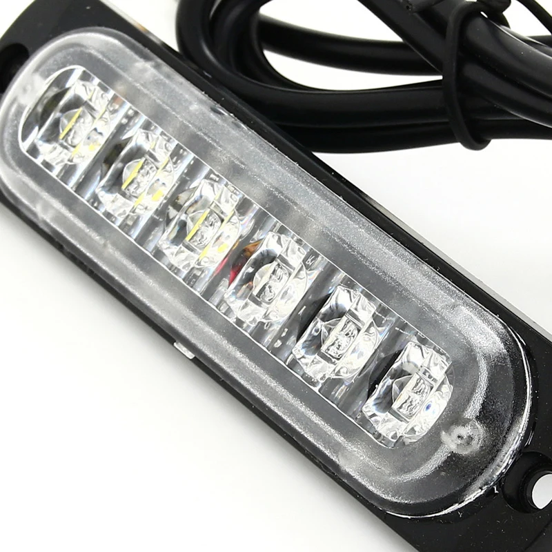 4PCS 12V Led Strobe Emergency Warning Light Amber Red Blue Police Flashing Lightbar Ultra-thin Grille Side Marker Lights | Автомобили и