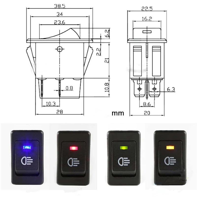 CDIY прочный 4 контакта светодио дный индикатор Кулисный Переключатель автомобиля