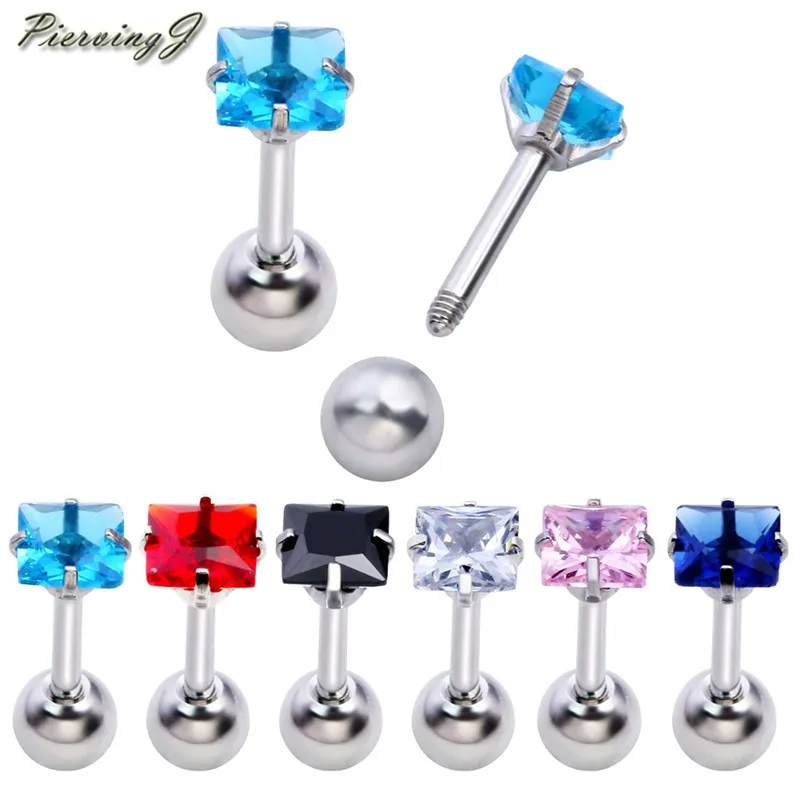 PiercingJ 2 шт./12 шт 16G 1/4 &quotНержавеющая сталь вытащить шпильку 4 мм квадрат
